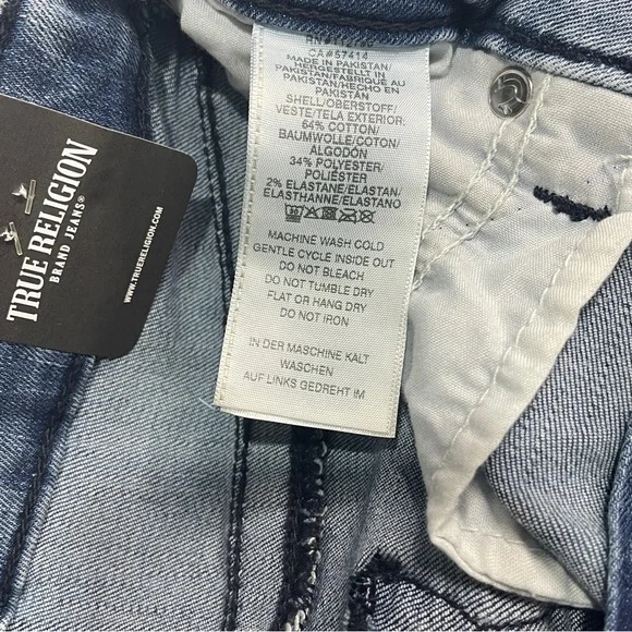 True Religion Riley knee length shorts light Wash mid rise Bermuda shorts Sz 26 - Picture 5 of 11